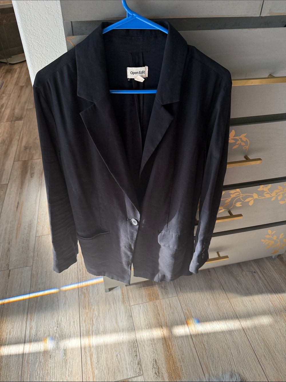 Open Edit Black Single-Button Blazer